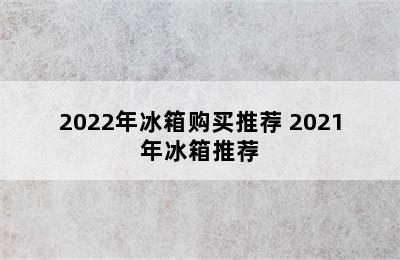 2022年冰箱购买推荐 2021年冰箱推荐